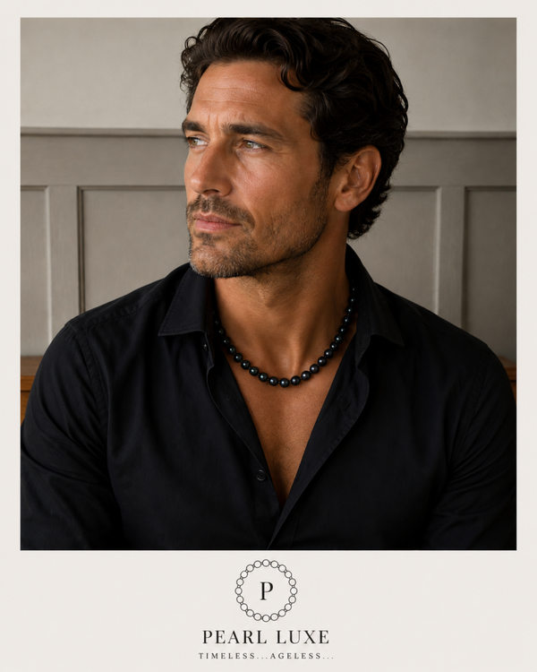 Black pearl necklace for MEN