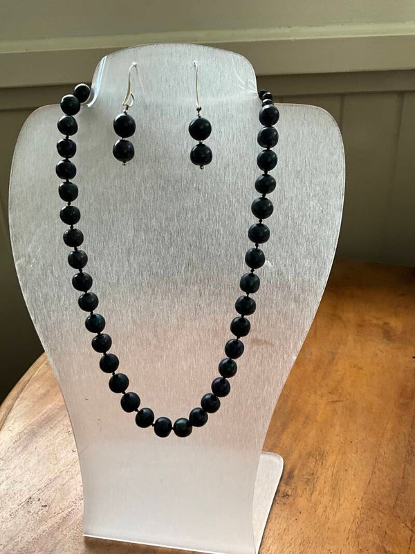 12mm Black Freshwater Pearl Necklace