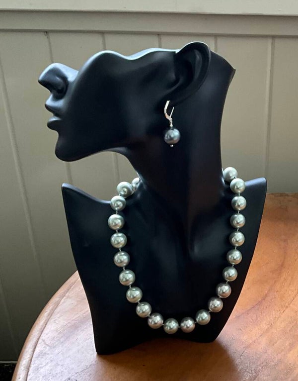 14mm Shell Pearl Silver Necklace