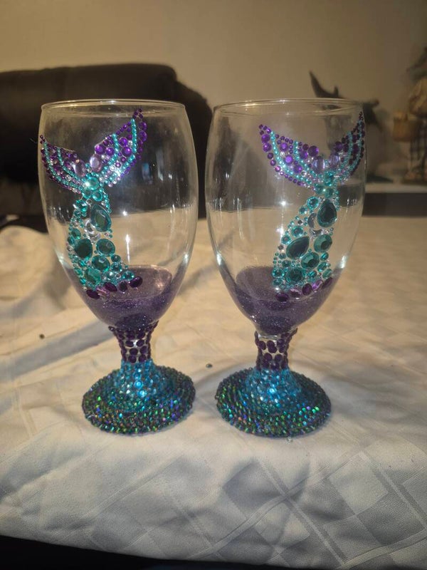 Mermaid tail wine glasses