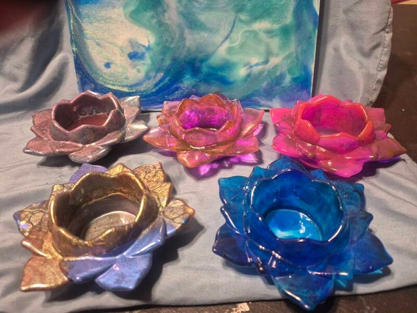 Lotus flower votive candle holders