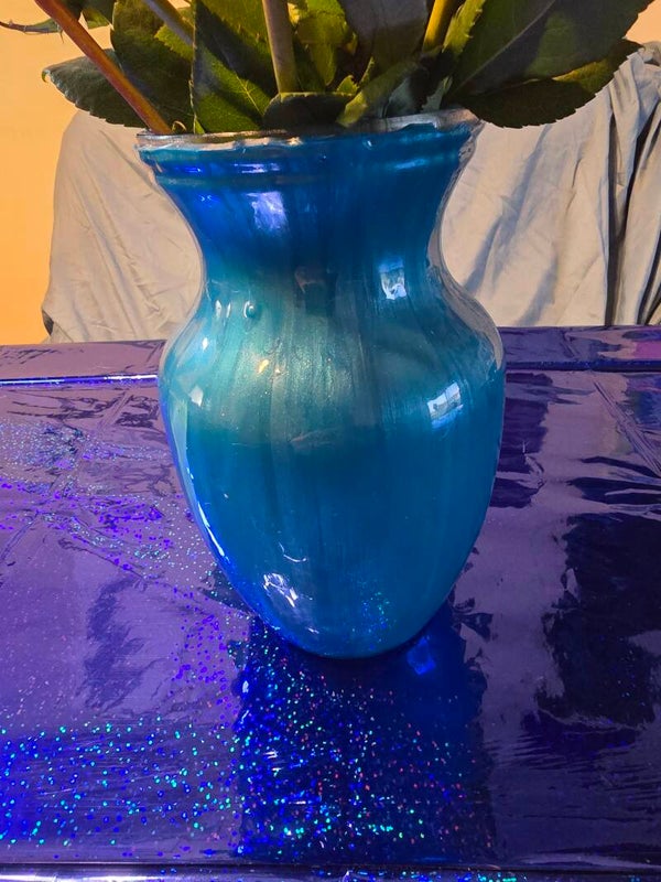 Resin coated vase