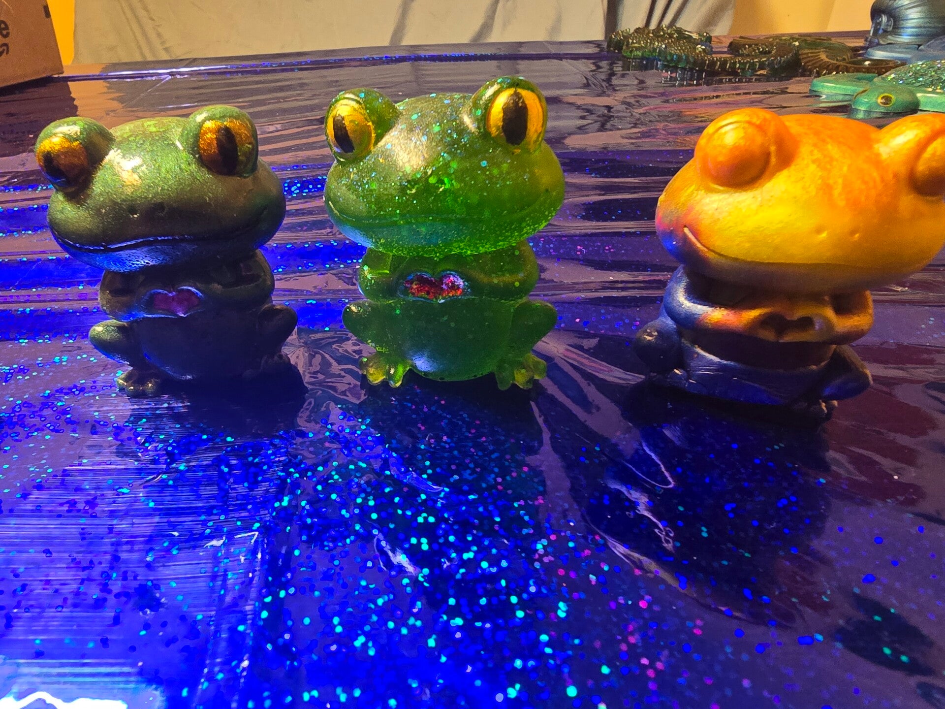 Adorable little hand heart frogs