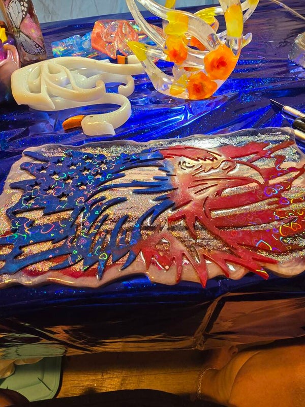 Holographic flag wall hanging