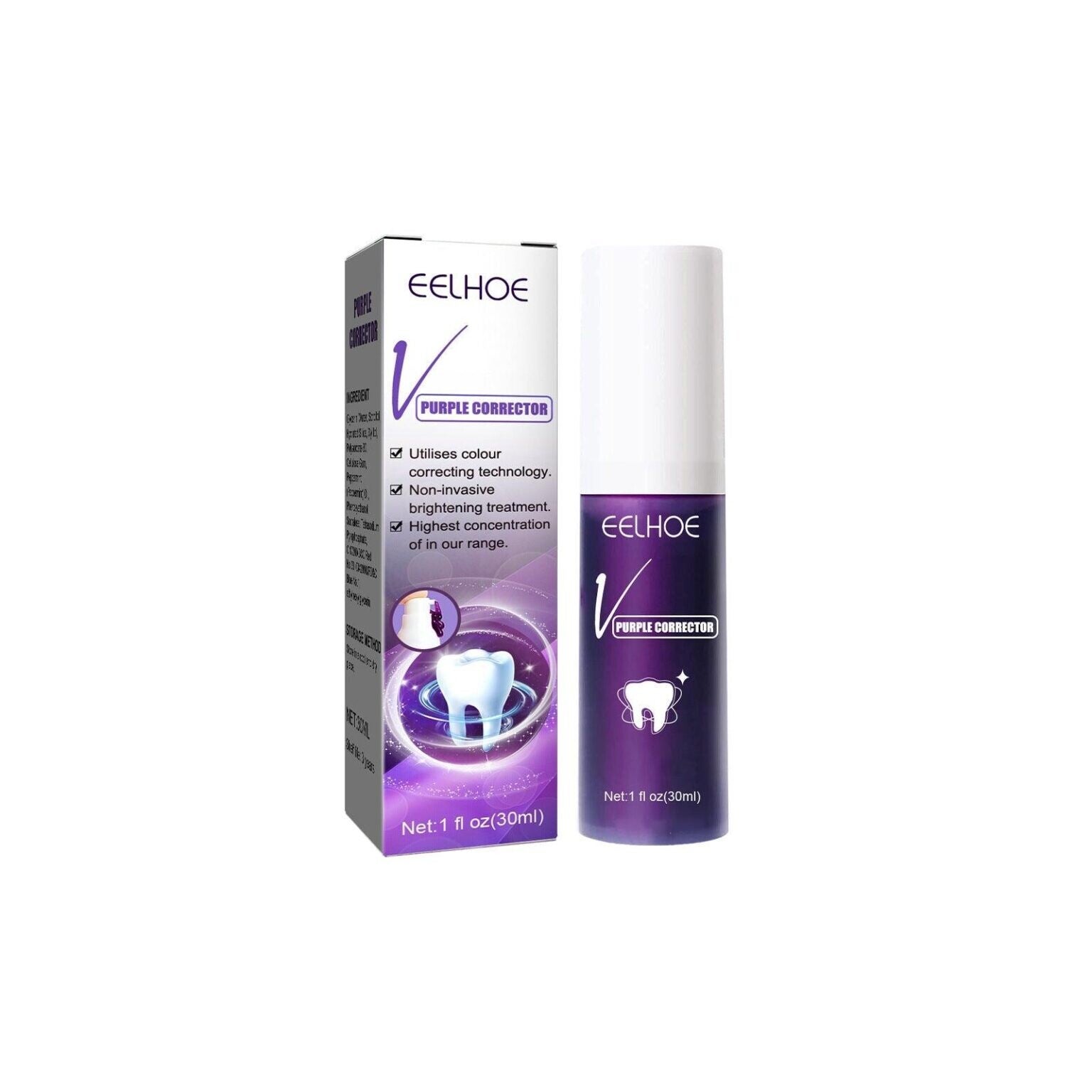 Purple whitening toothpaste