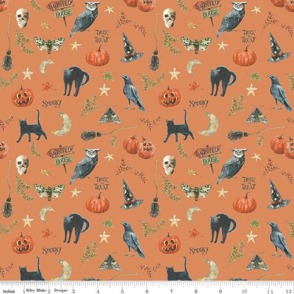 Riley Blake Trick or Treat Spooky Orange