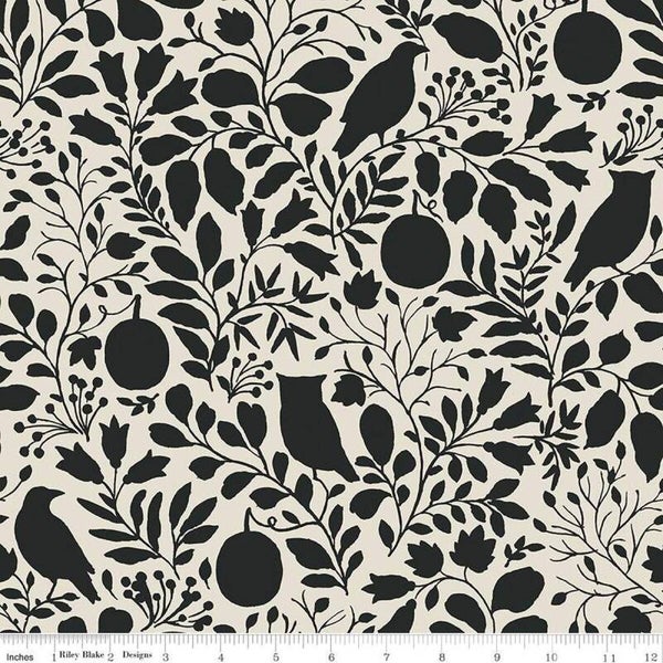Riley Blake Trick or Treat 107/108" Wide Back Silhouette Cream
