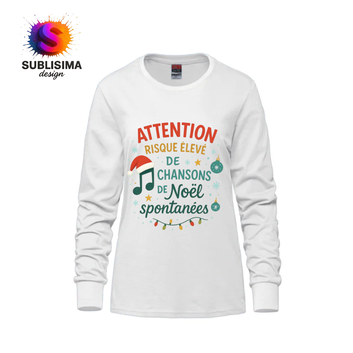 Chandail manches longues - Femme - Attention Noël