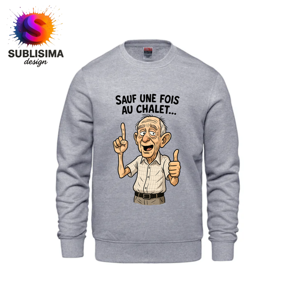 Ouaté à col rond - Imprimé Vieux monsieur