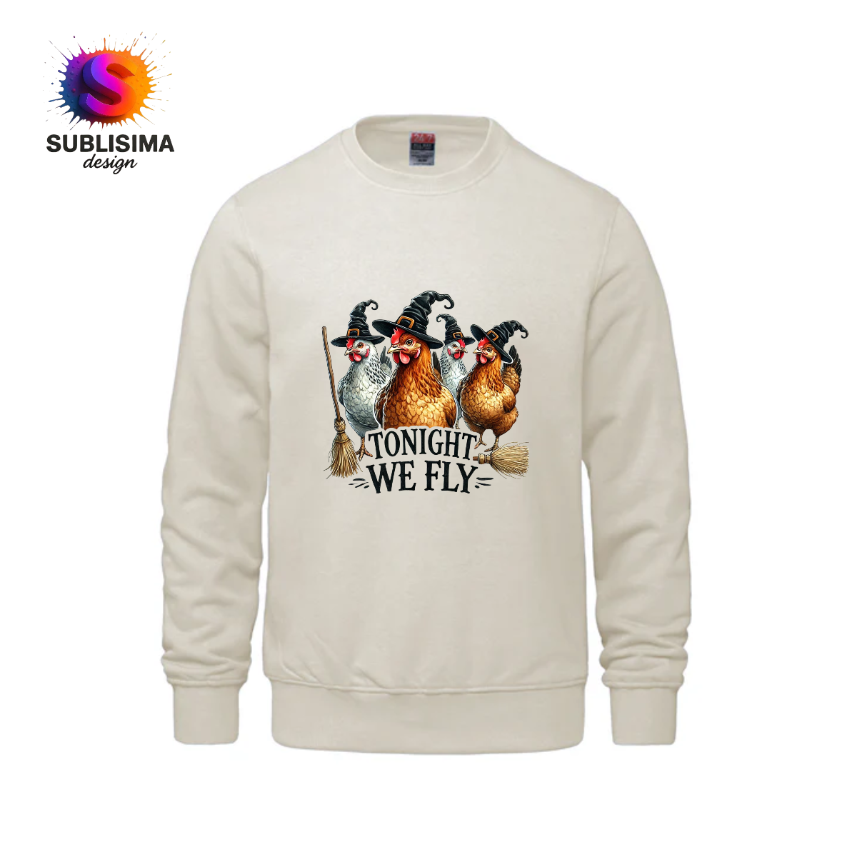 Molleton à col rond - Unisexe - Poule "Tonight We Fly"