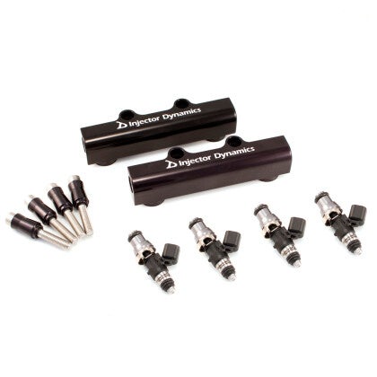 ID1050x Injector; Top Feed Conversion Kit, Dual Billet Fuel Rails Set of 4 - STi (04-06)