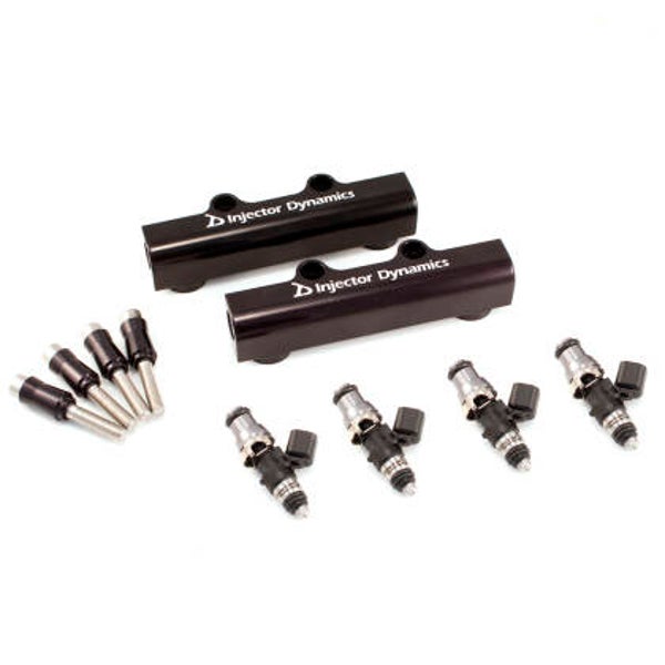 ID1050x Injector; Top Feed Conversion Kit, Dual Billet Fuel Rails Set of 4 - STi (04-06)