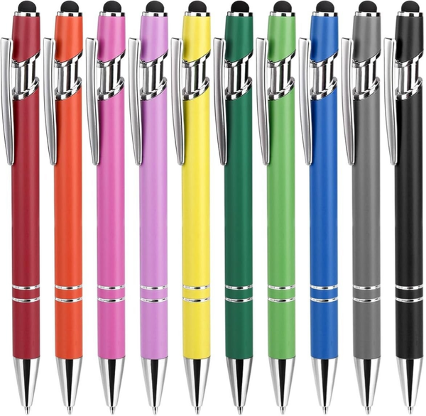 10er Packung Metall Kugelschreiber mit Touch und Individueller Aufschrift