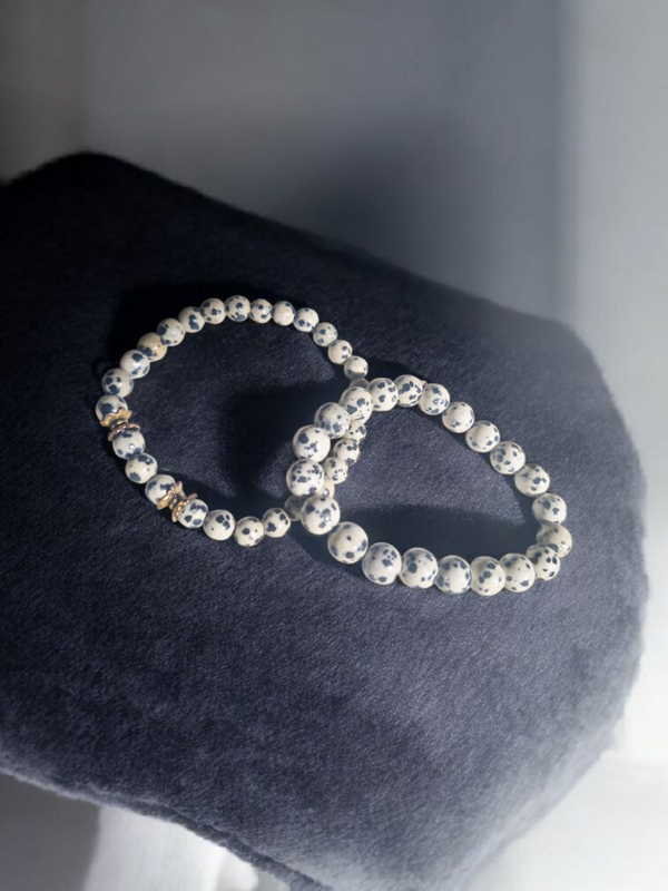 Bracelet en Jaspe Dalmatien – Joie & Protection