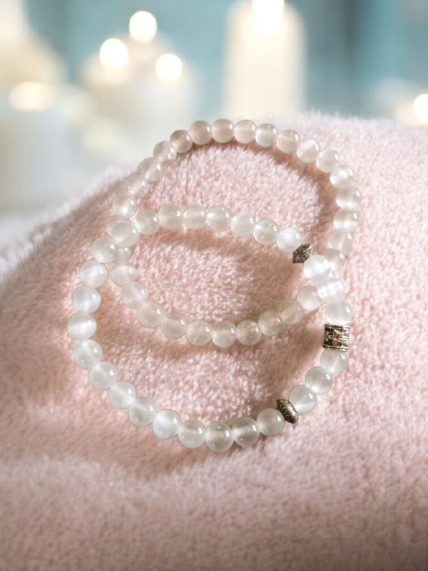 Bracelet en Sélénite – Pureté & Apaisement