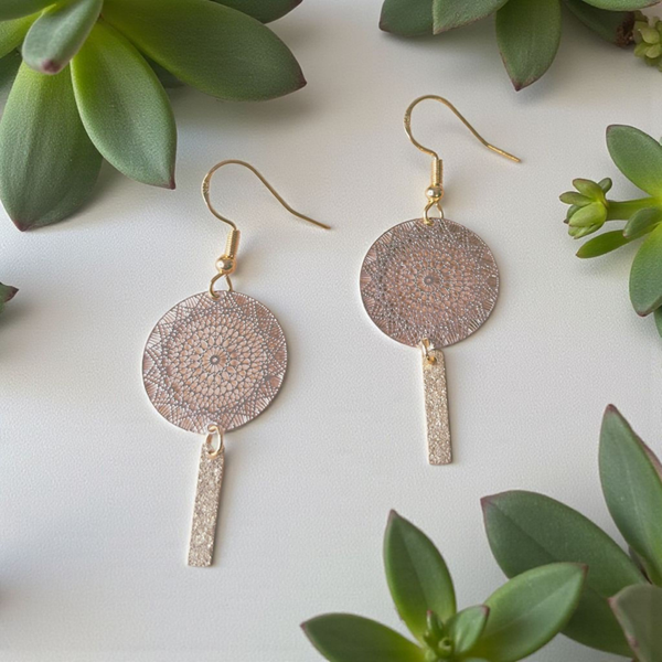 Boucles d’oreilles – Rayons Dorés