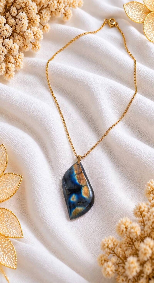 Collier Labradorite Protection & Intuition - Doré ou Argenté