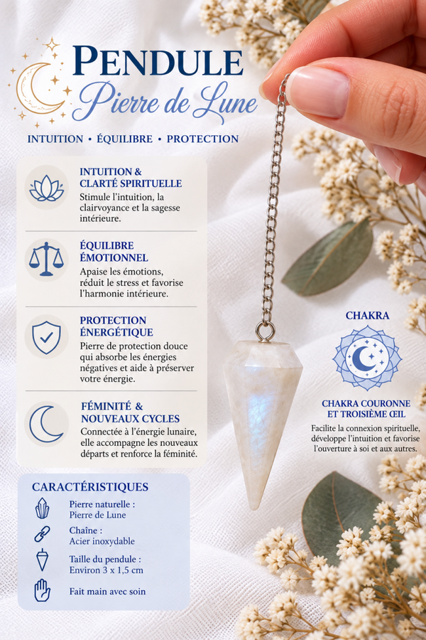 Pendule en Pierre de Lune