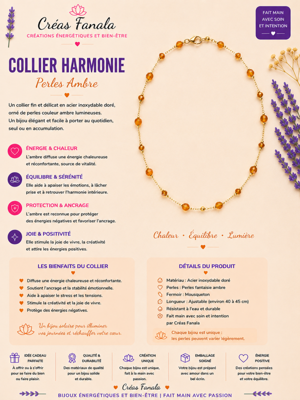 Collier – Ambre lumineuse