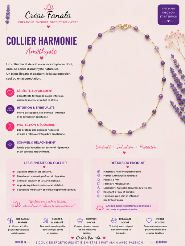 Collier – Améthyste douce