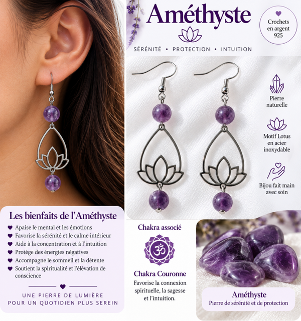 Boucles d’oreilles Améthyste