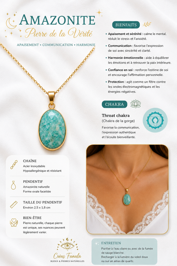 Collier Amazonite Serti