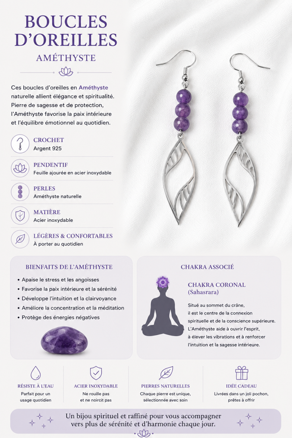 Boucles d’oreilles  - Améthyste