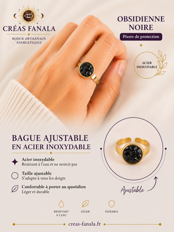 Bague Obsidienne Noire