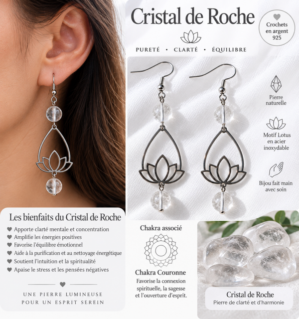 Boucles d’oreilles Cristal de Roche