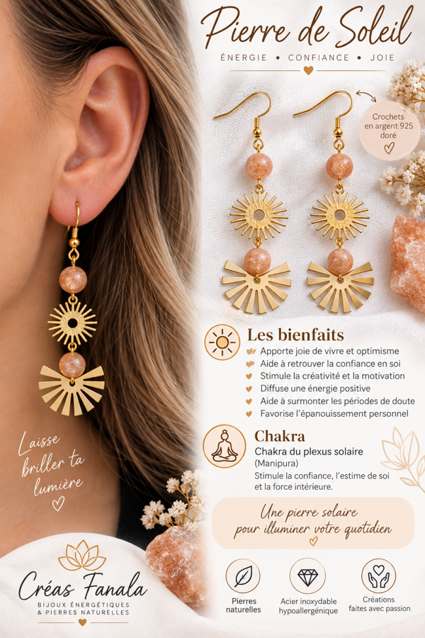 Boucles d’oreilles Pierre du Soleil