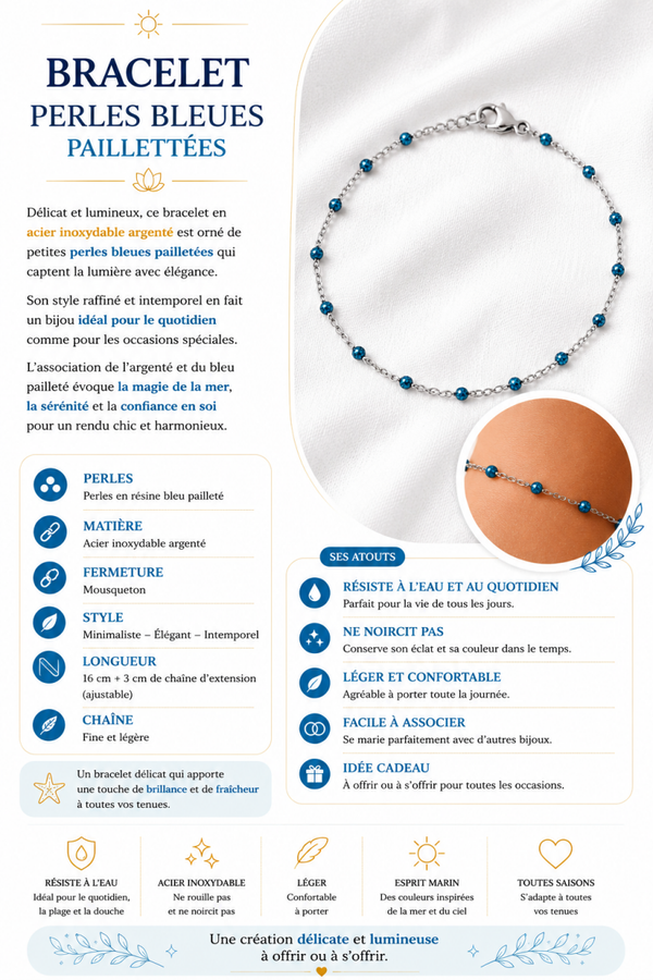 Bracelet  - Résine bleue