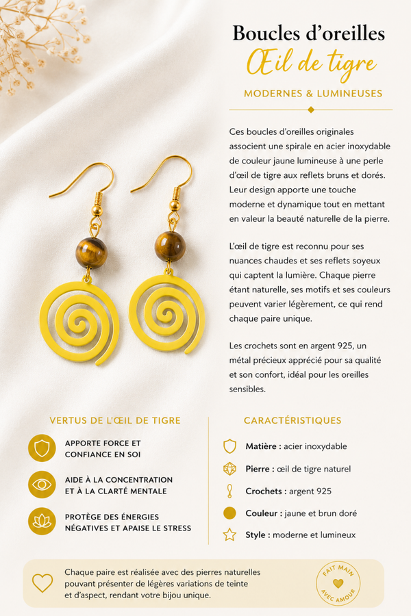 Boucles d’oreilles œil de tigre