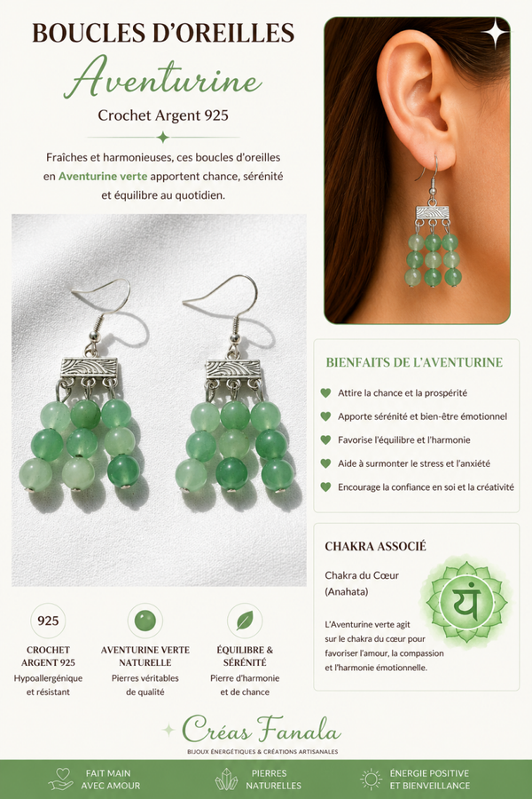 Boucles d’oreilles Aventurine