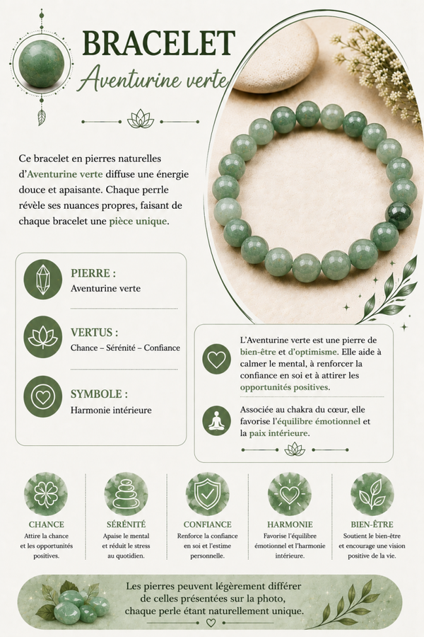 Bracelet en Aventurine Verte