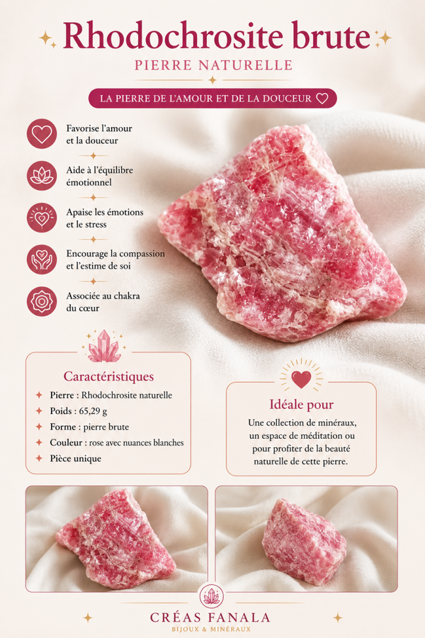 Rhodochrosite brute – 65,29 g