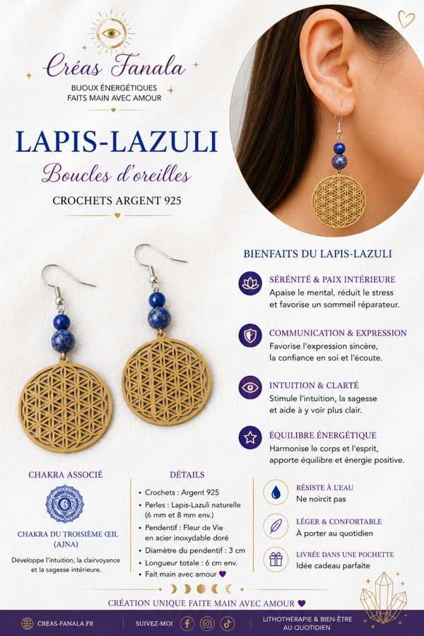 Boucles d’oreilles Lapis-Lazuli