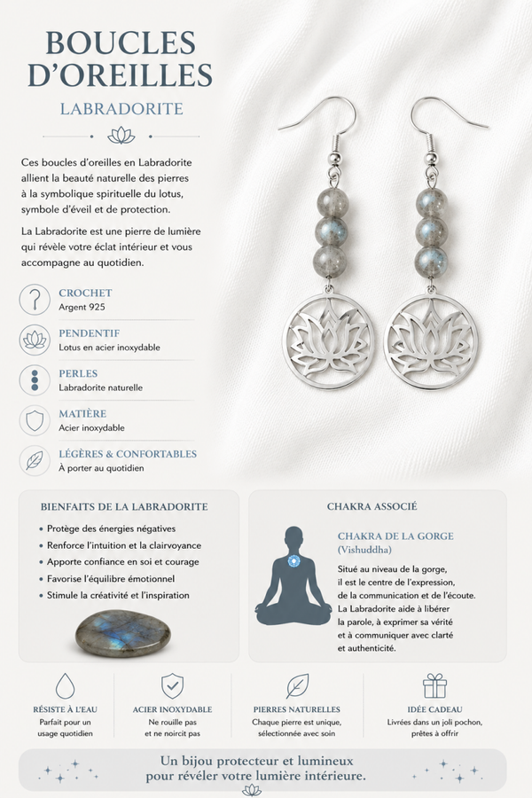 Boucles d’oreilles - Labradorite