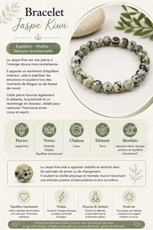 Bracelet Jaspe Kiwi