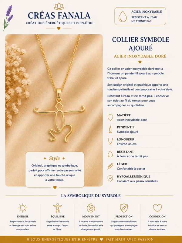 Collier pendentif cage – Acier inoxydable argenté