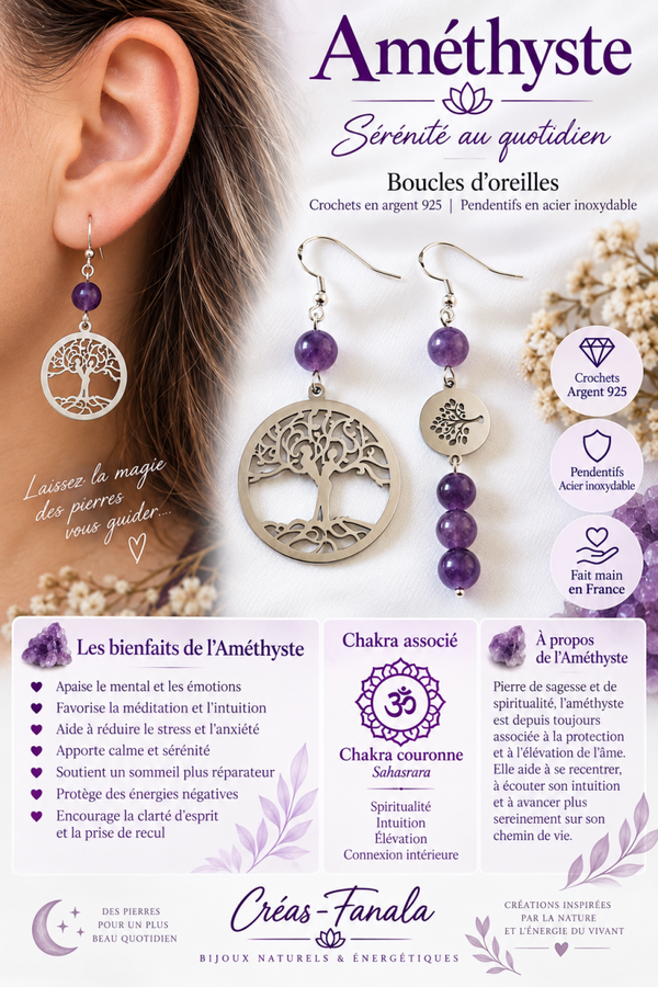 Boucles d’oreilles Améthyste