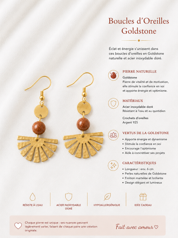 Boucles d’oreilles Goldstone