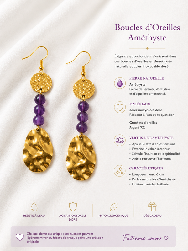 Boucles d’oreilles Améthyste