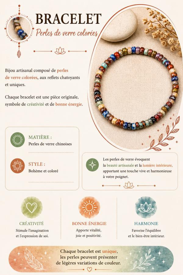 Bracelet en perles de verre chinoises