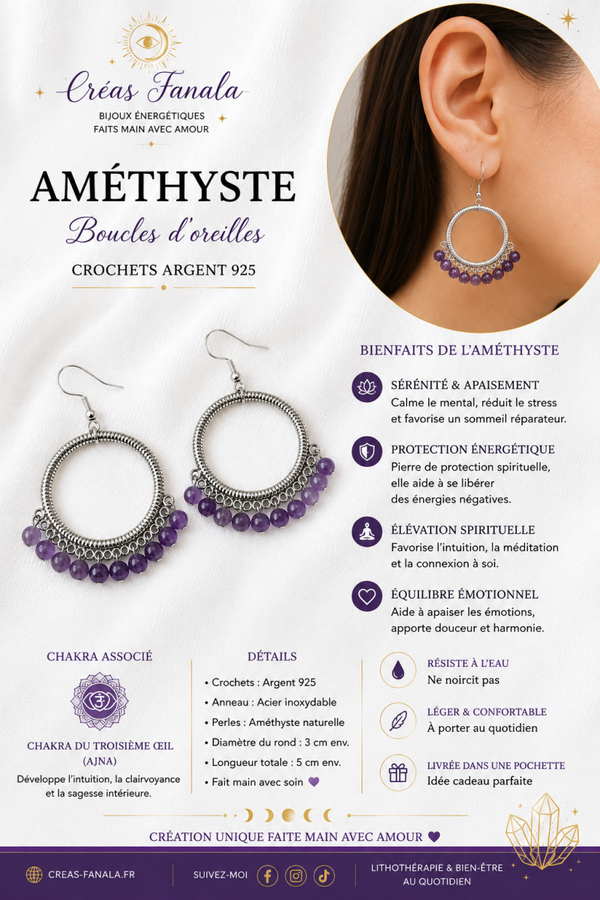 Boucles d’oreilles Améthyste