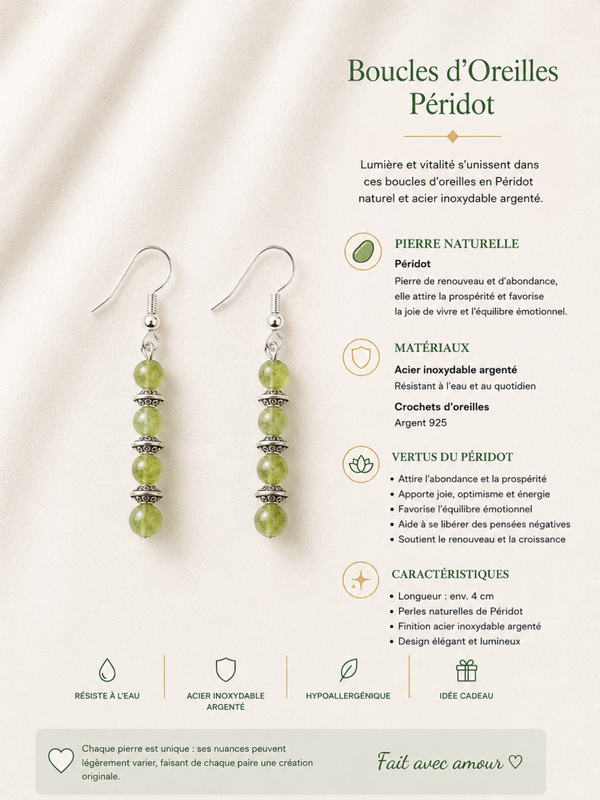 Boucles d’oreilles Péridot