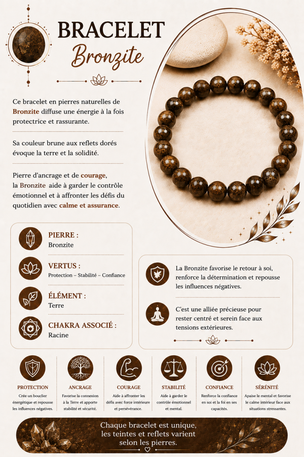 Bracelet en Bronzite – Force & Stabilité