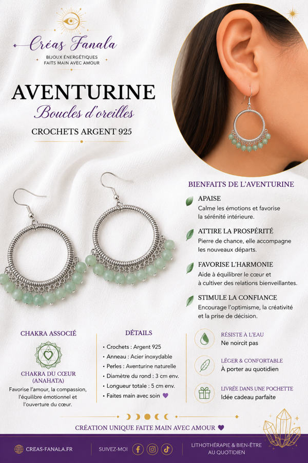 Boucles d'oreilles Aventurine