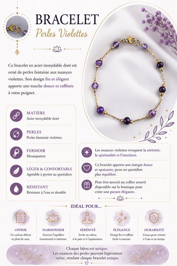 Bracelet – Améthyste douce