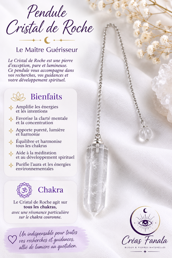 Pendule Cristal de Roche
