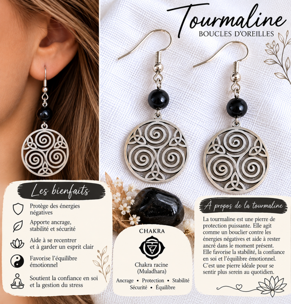 Boucles d’oreilles Tourmaline